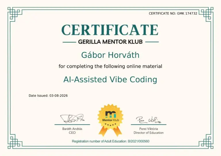 Home Gerilla Mentor Klub – AI-Assisted Vibe Coding