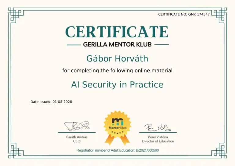 Home Gerilla Mentor Klub – AI Security in Practice